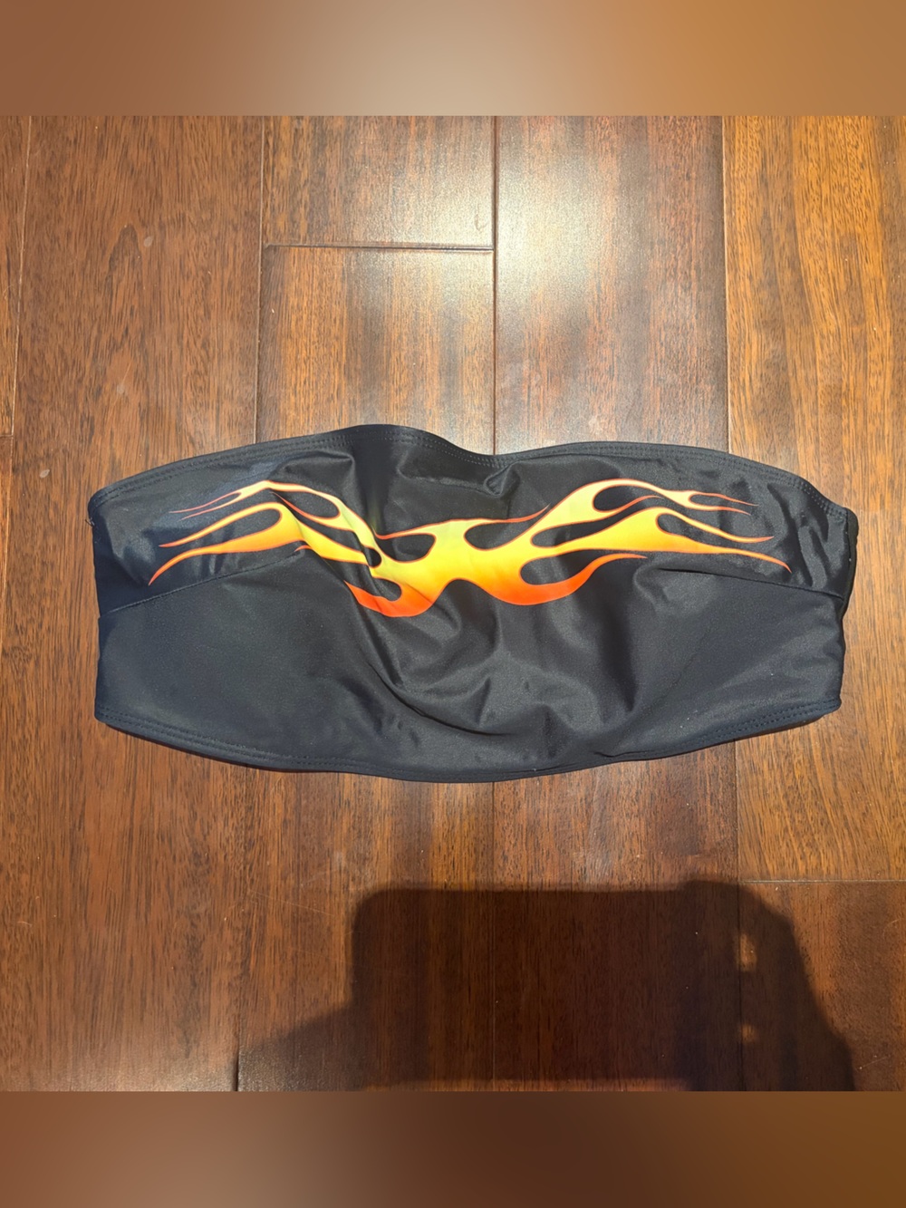 Black Swim Brief with Orange Flame Graphic bathingsuit top